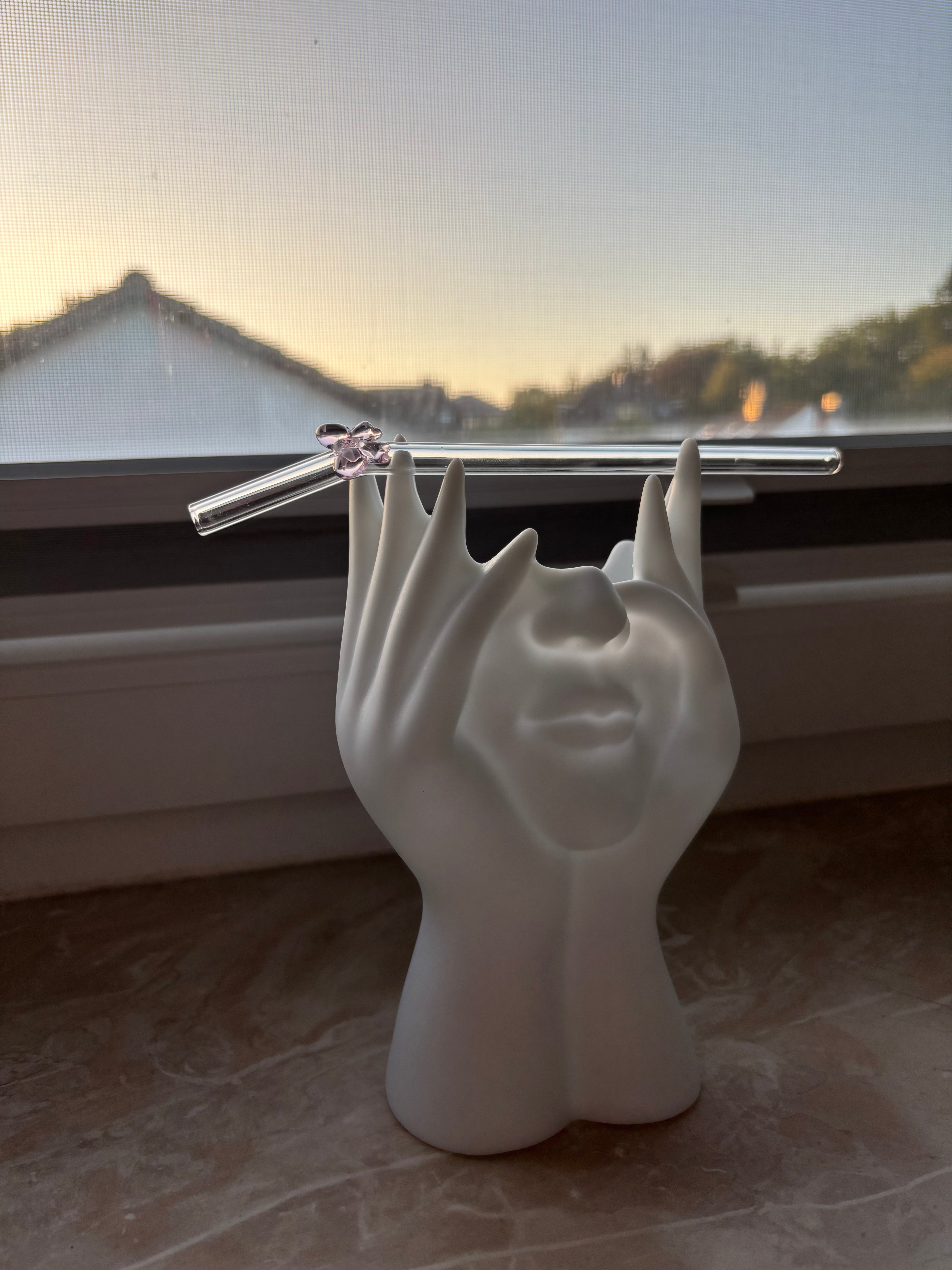 Glas Strohhalm "Schleife"