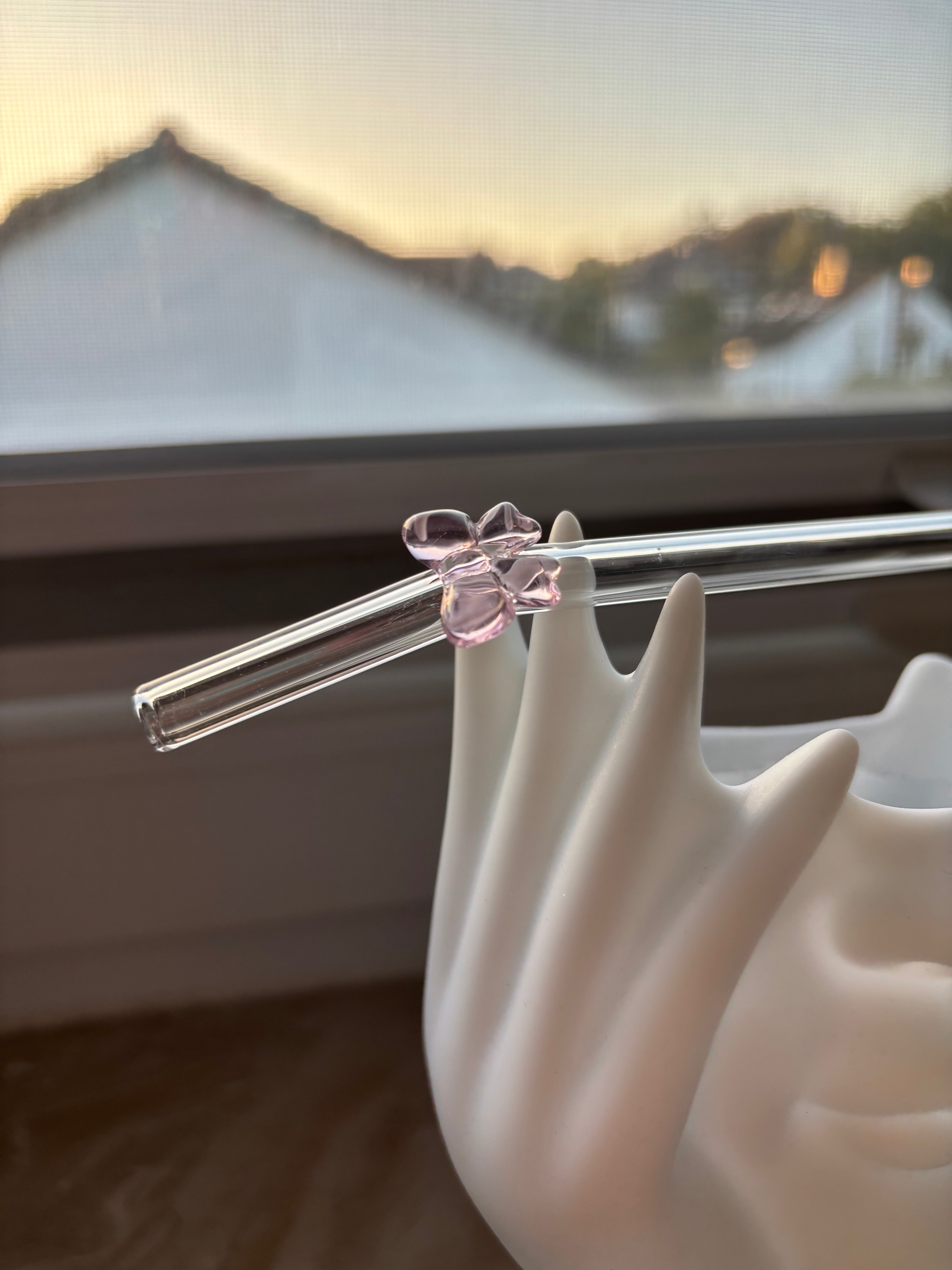 Glas Strohhalm "Schleife"