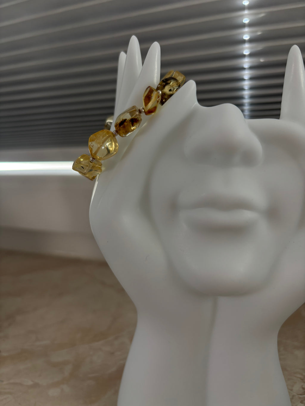 Bernstein Armband, mit Silber Kugeln -Echter Stein und echtes Silber-